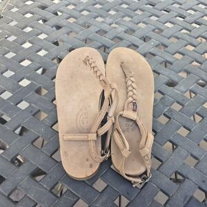 Rainbow Tan Braided Sandals